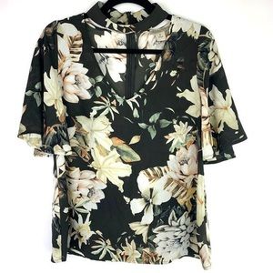 Floral Choker Blouse